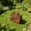 Outdoor Rust Finish Metal Handbag Flower Planter, Decorative Tote Planter Pot for Backyard Patio Farmhouse Garden Home Decor