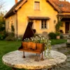 Creative Piano Shaped Distressed Metal Planter Box, Rustic Musical Themed Flower Pot for Garden Patio Balcony Home Decor Gift