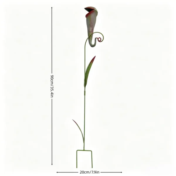 Halloween Pitcher Plant Garden Stake, Hand-Painted Metal Carnivorous Flower Yard Art for Outdoor Lawn and Pathway Decor