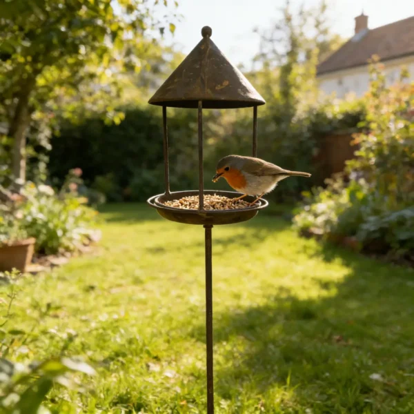 a2 Rust Garden Bird Feeder Stake