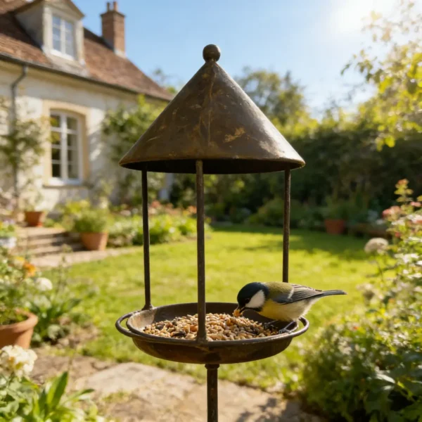 a3 Rust Garden Bird Feeder Stake