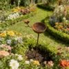 Rust Bird Water Bowl Stake