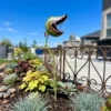 Giant Halloween Man-Eating Flower Garden Stake, Funny Metal Carnivorous Plant Yard Ornament for Backyard and Flower Bed Decor