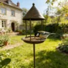a4 Rust Garden Bird Feeder Stake