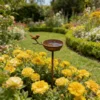 Rust Bird Water Bowl Stake
