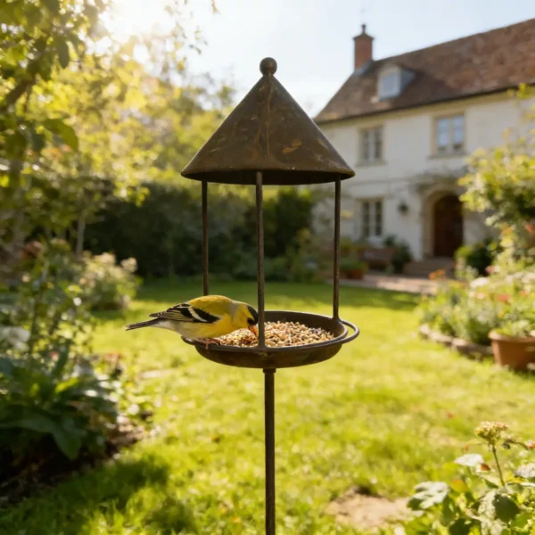 a5 Rust Garden Bird Feeder Stake