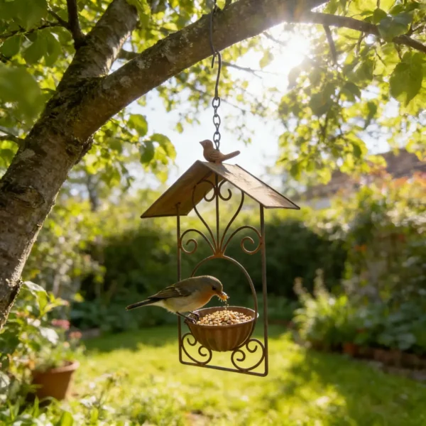 Rustic Scrollwork Bird Feeder