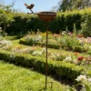 Rust Bird Water Bowl Stake