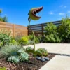 Giant Halloween Man-Eating Flower Garden Stake, Funny Metal Carnivorous Plant Yard Ornament for Backyard and Flower Bed Decor