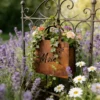 Outdoor Rust Finish Metal Handbag Flower Planter, Decorative Tote Planter Pot for Backyard Patio Farmhouse Garden Home Decor