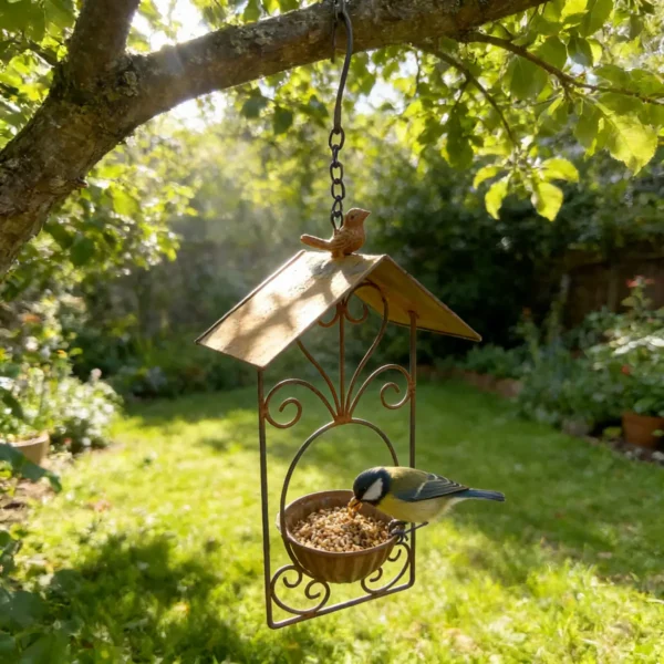 Rustic Scrollwork Bird Feeder