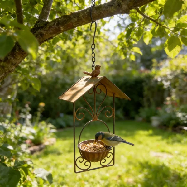 Rustic Scrollwork Bird Feeder