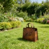 Outdoor Rust Finish Metal Handbag Flower Planter, Decorative Tote Planter Pot for Backyard Patio Farmhouse Garden Home Decor