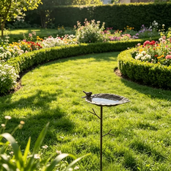 The Lotus Bird Bath Stake — Iron Garden Bird Bath