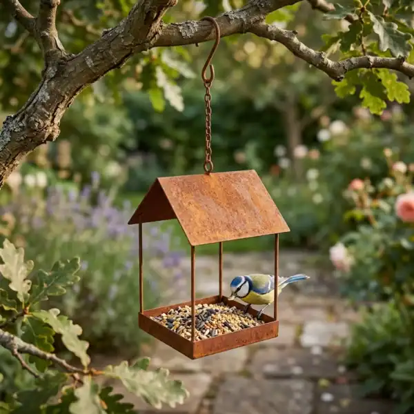 Rustic Hanging Bird Feeder for Garden Birds
