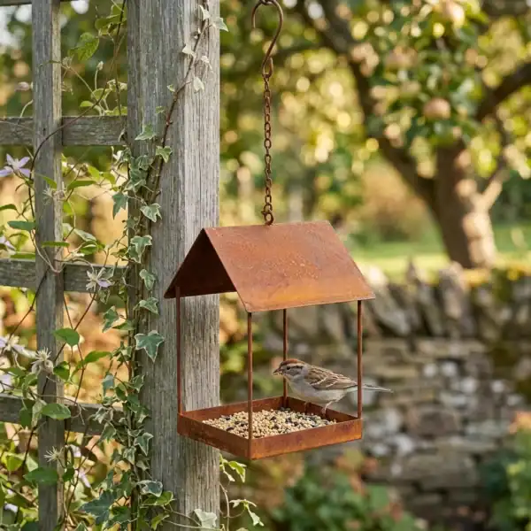 Rustic Hanging Bird Feeder for Garden Birds