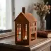 Candles_with_rusty_iron_texture_202607262355 Rustic House Candle Holder Lantern for Tabletop Decor