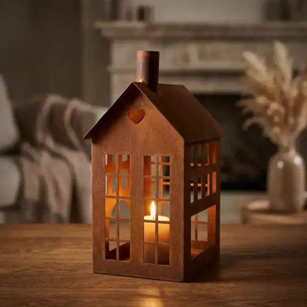 Candles_with_wrought_iron_texture_202607270001 Rustic House Candle Holder Lantern for Tabletop Decor