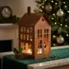 Christmas_scenes_for_e-commerce_202607270023 Rustic House Candle Holder Lantern for Tabletop Decor