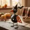 Witchy Crow Halloween Tabletop Decor with Pumpkin