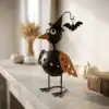 Witchy Crow Halloween Tabletop Decor with Pumpkin