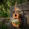 Guitar-Shaped Birdhouse Planter for Outdoor Gardens
