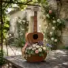 Guitar-Shaped Birdhouse Planter for Outdoor Gardens
