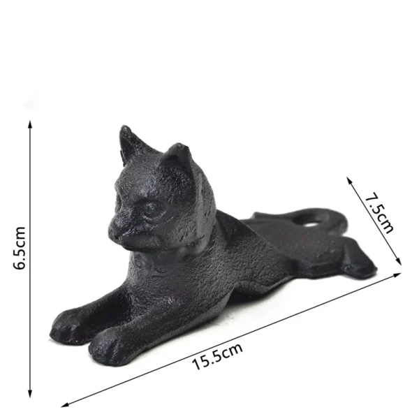 The Watchful Cat Door Stop — Cast Iron Entryway Accent