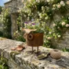 distressed-owl-planter-02 The Night Owl Planter — Distressed Iron Garden Planter