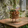 distressed-owl-planter-05 The Night Owl Planter — Distressed Iron Garden Planter