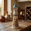 Painted Lighthouse Tabletop Organizer for Coastal Decor