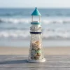 Painted Lighthouse Tabletop Organizer for Coastal Decor