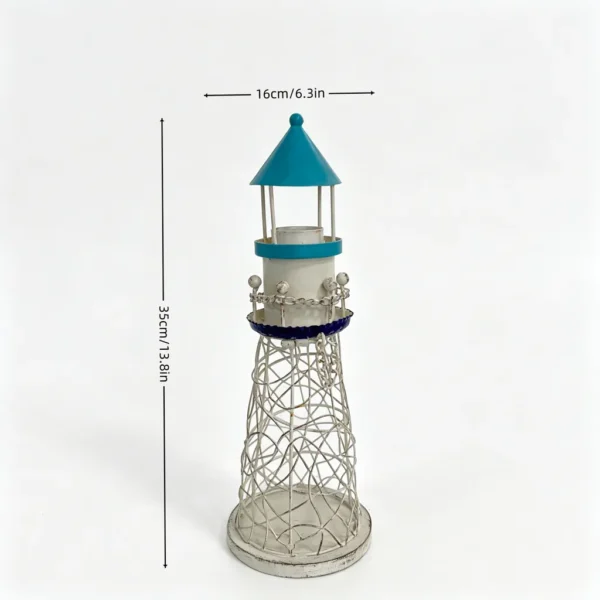 Painted Lighthouse Tabletop Organizer for Coastal Decor