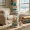Painted Lighthouse Tabletop Organizer for Coastal Decor