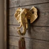 Golden elephant wall key hook for entryway keys and small accessories
