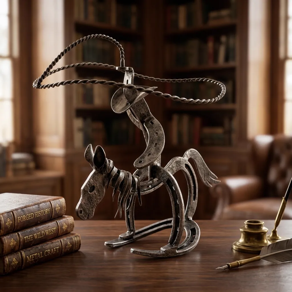 Western Cowboy Riding Horse Tabletop Decor - Image 2