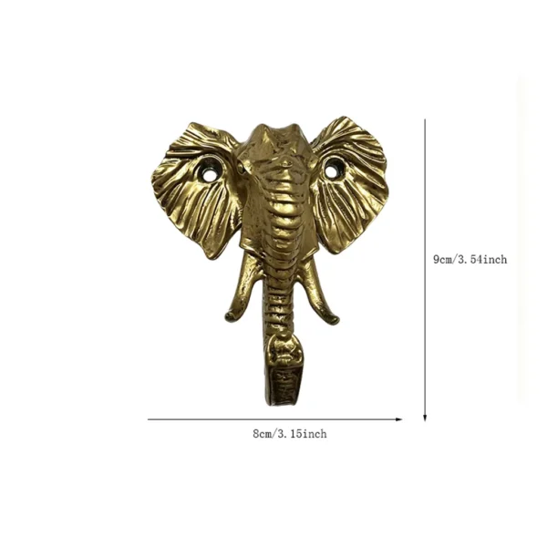 Golden Elephant Wall Key Hook for Entryway Decor
