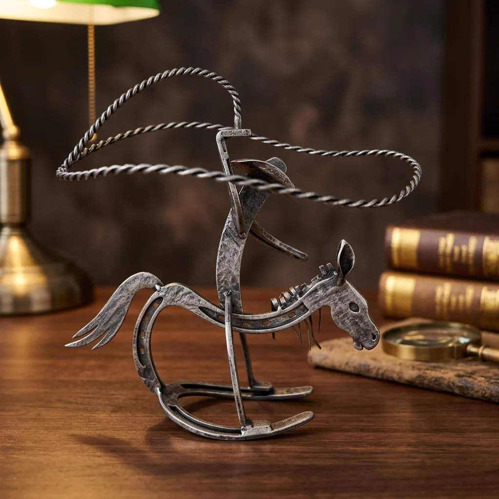 Western Cowboy Riding Horse Tabletop Decor - Image 5