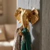 Golden Elephant Wall Key Hook for Entryway Decor