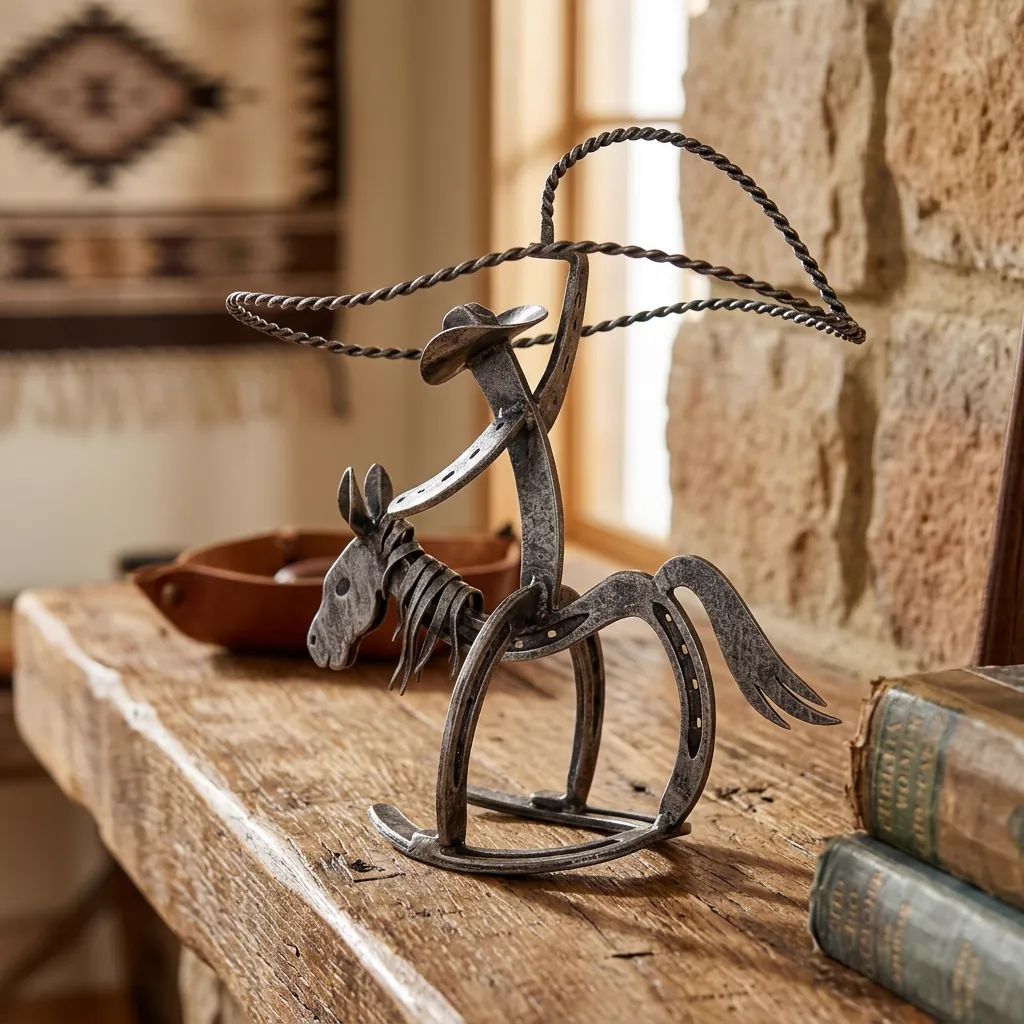 Western Cowboy Riding Horse Tabletop Decor - Image 7