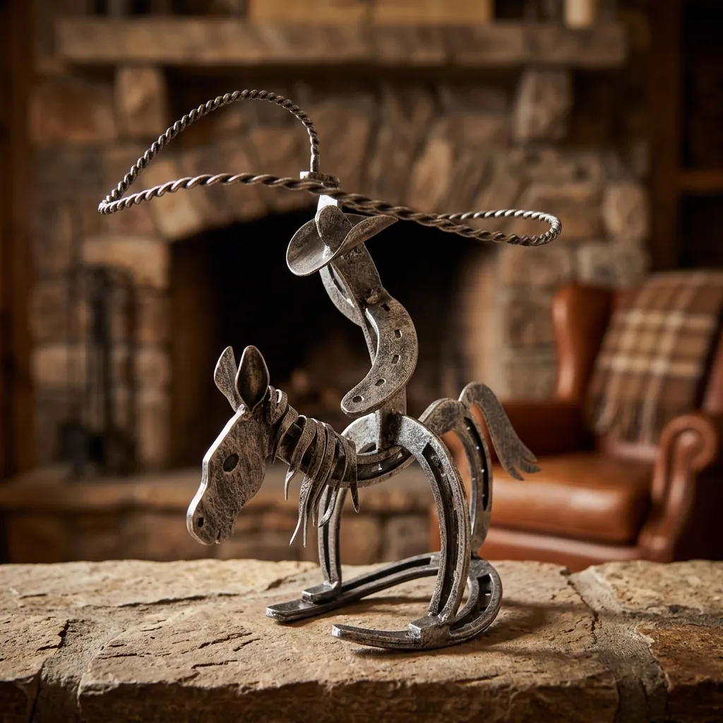 Western Cowboy Riding Horse Tabletop Decor - Image 8