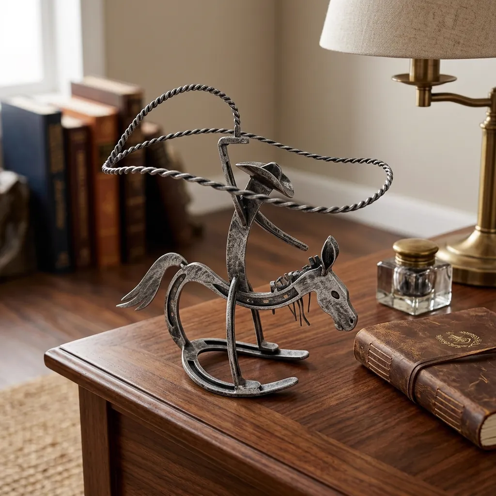 Western Cowboy Riding Horse Tabletop Decor - Image 9