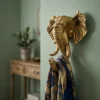 Golden Elephant Wall Key Hook for Entryway Decor