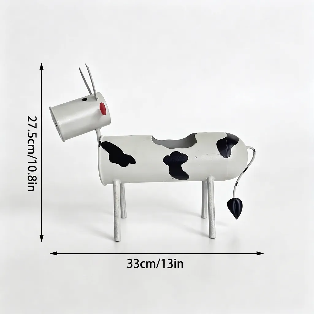 Painted Cow Planter for Windowsill Flowers - Image 4