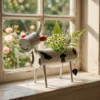 Painted Cow Planter for Windowsill Flowers