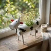 Painted Cow Planter for Windowsill Flowers
