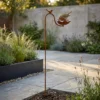 rustic-bird-bath-stake-04 Rustic Bird Bath Stake with Perched Bird