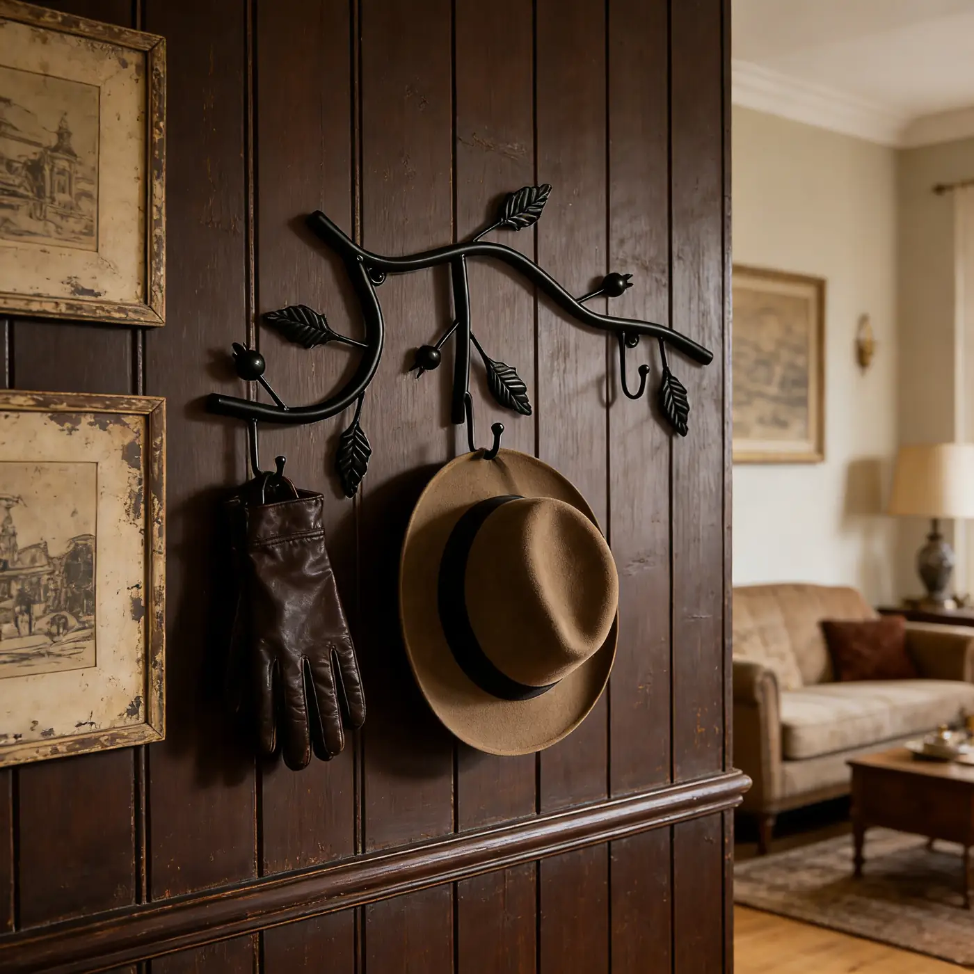 Rustic Branch Wall Hook Rack for Entryway Decor - Image 3