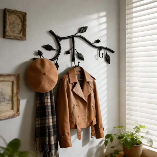 The Branch Wall Rack — Rust-Finish Iron Entryway Hook