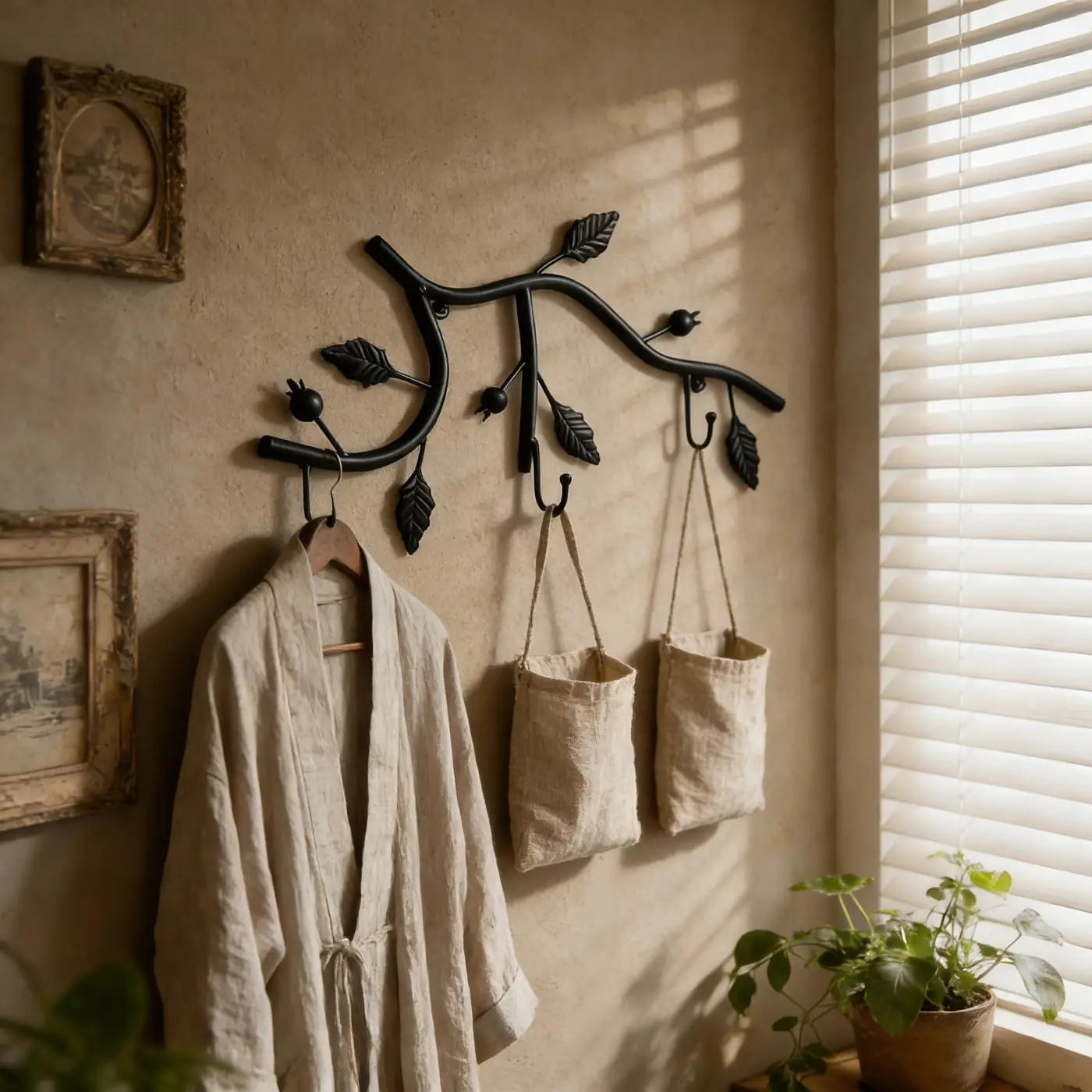 Rustic Branch Wall Hook Rack for Entryway Decor - Image 7